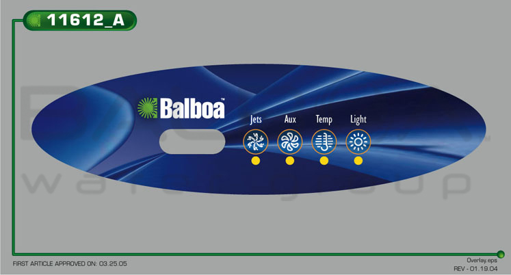 Balboa 53189-01 Spa Side Panel de contr/ôle s/érie Standard